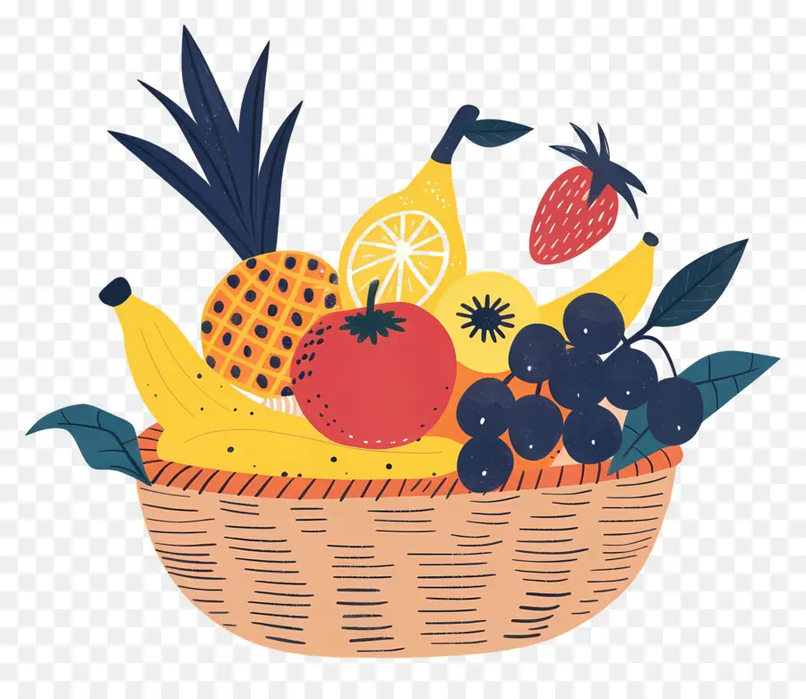 Корзина с фруктами，Fruit Basket PNG