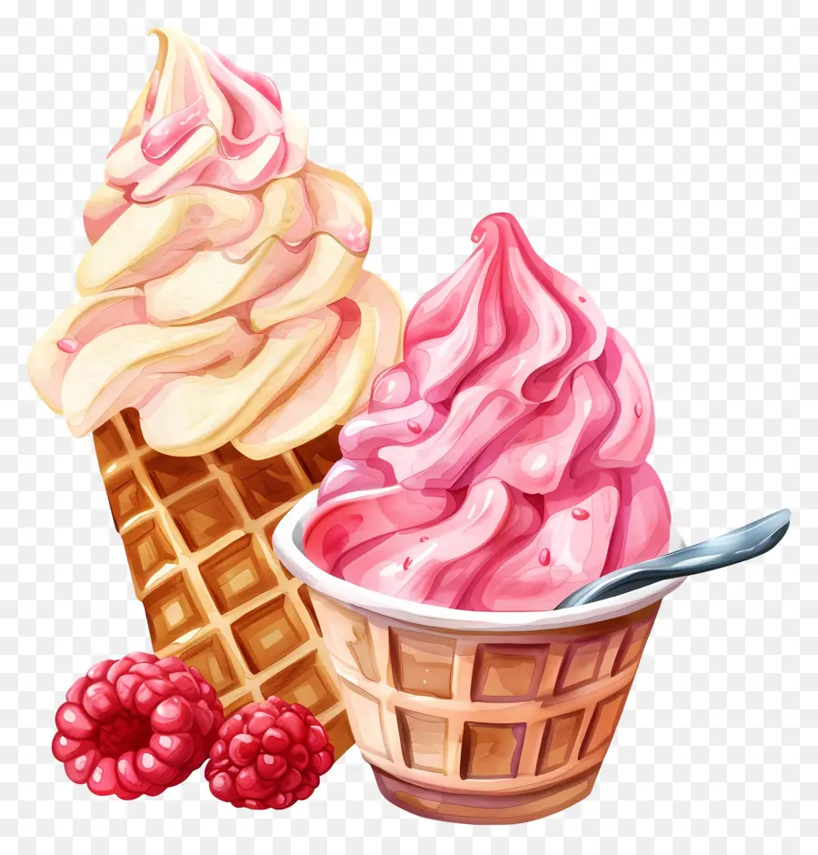 Мороженое，Ice Cream Cone PNG