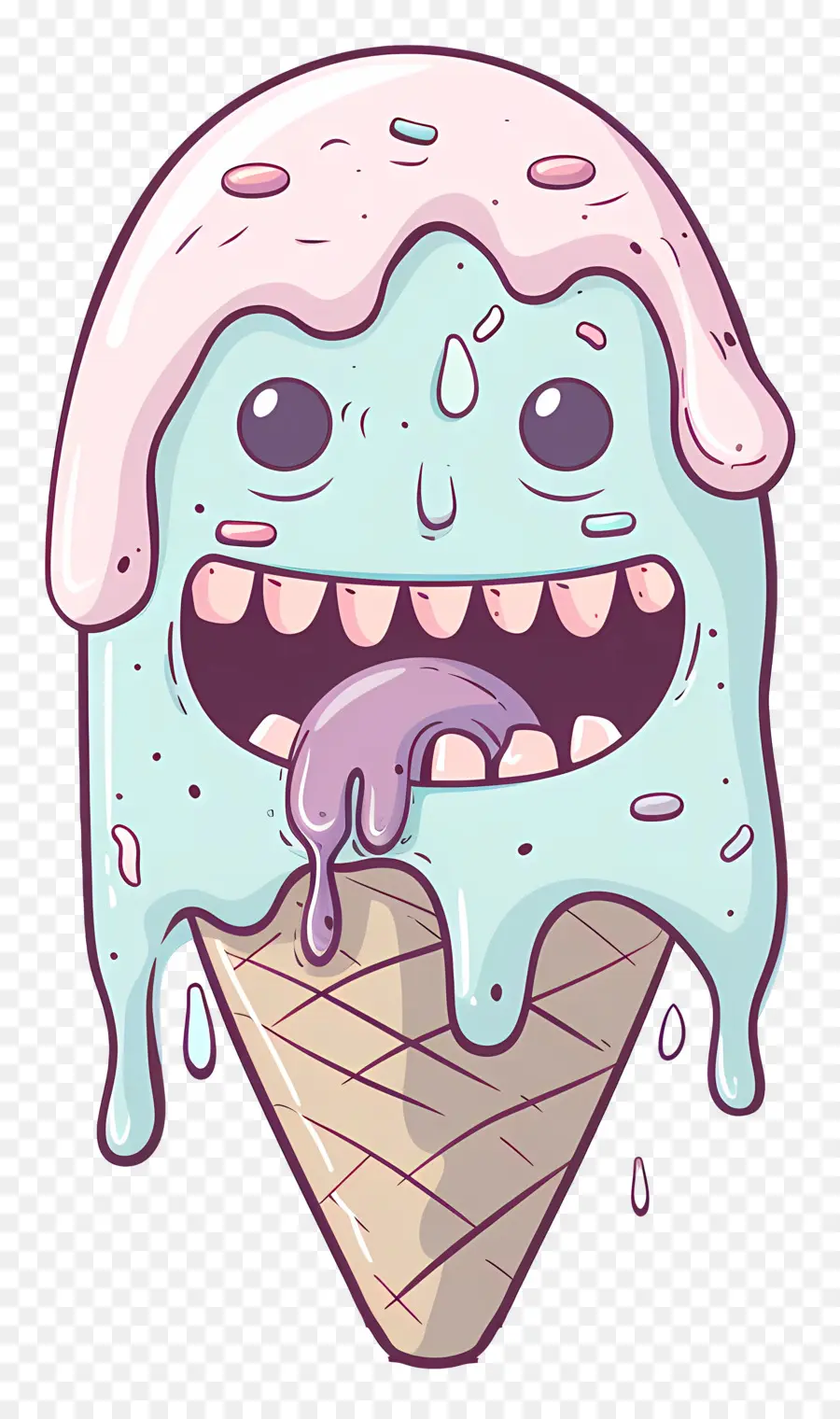 Мороженое монстр，Ice Cream Cone PNG