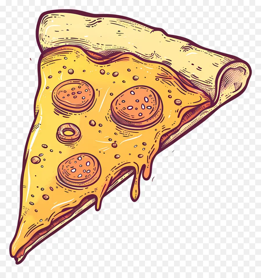 Pizza Slice，Винтаж PNG