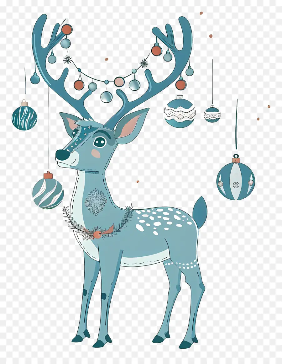 Reindeer，сине  белый олень PNG