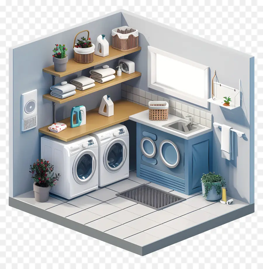 3d прачечная，Laundry Room PNG