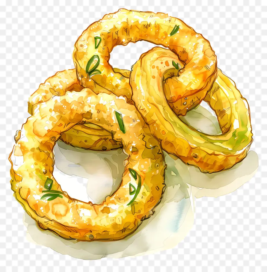 Onion Rings，жареные луковые кольца PNG