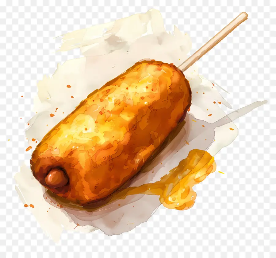 Corndog，Жареная тесто PNG