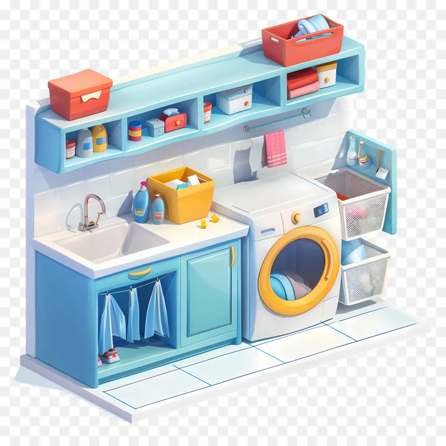 3d прачечная，Laundry Room PNG