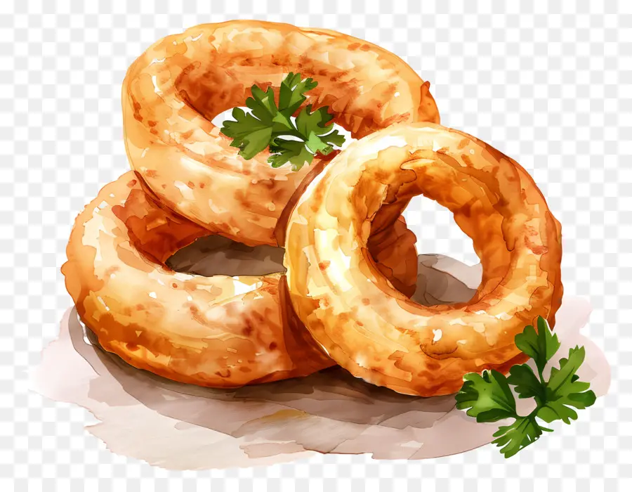 Onion Rings，жареные луковые кольца PNG