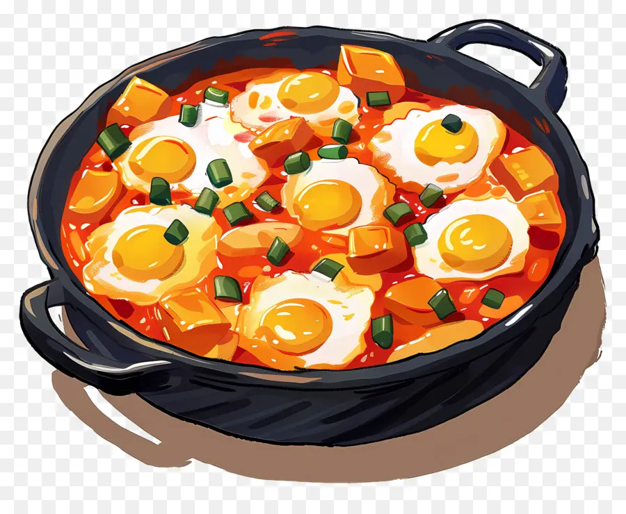 Кастрюля с яйцами и овощами，кастрюля PNG