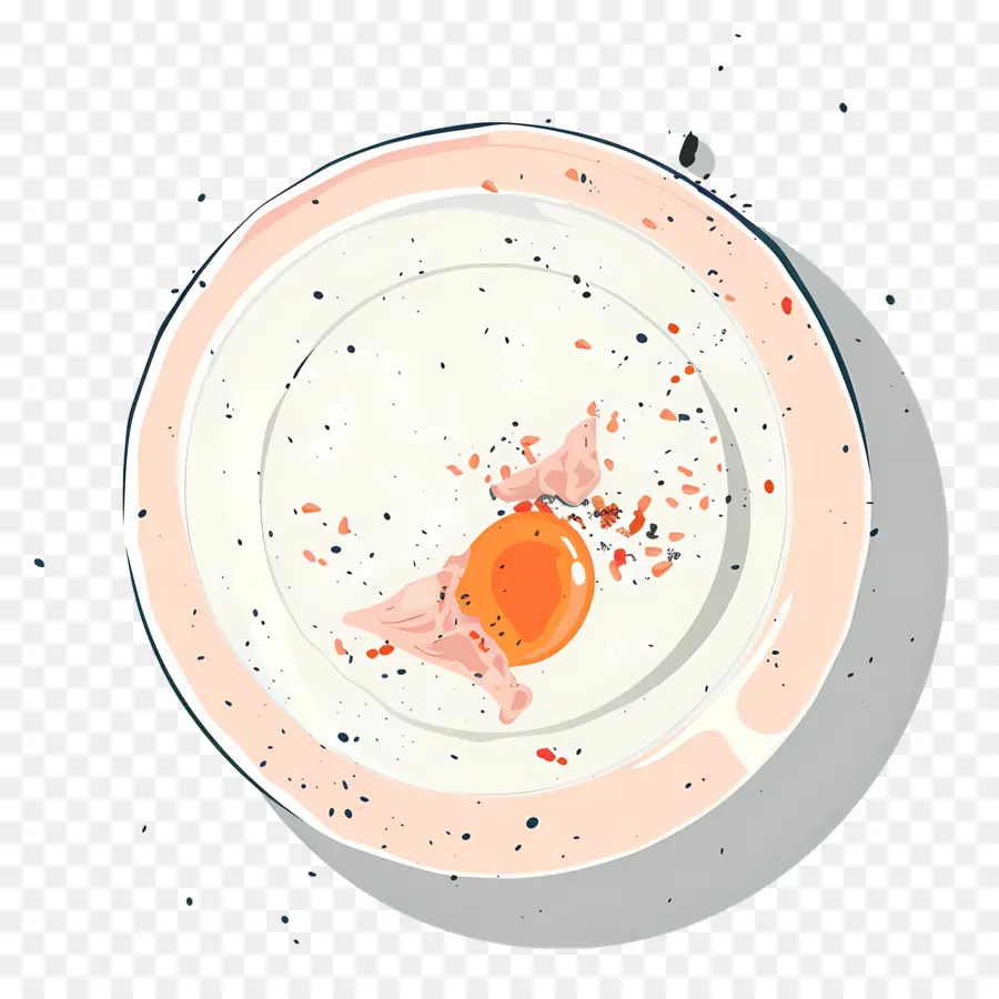 тарелка с крошками，Жареное яйцо PNG