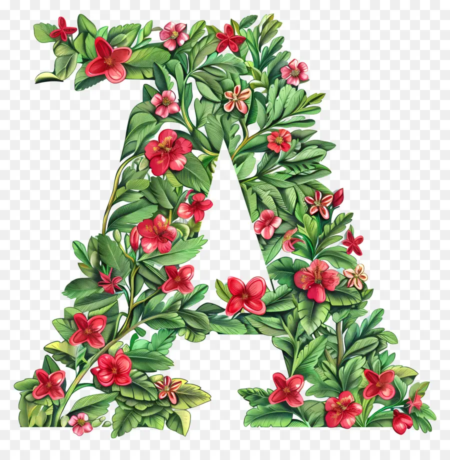 Letter A，Цветочный а PNG