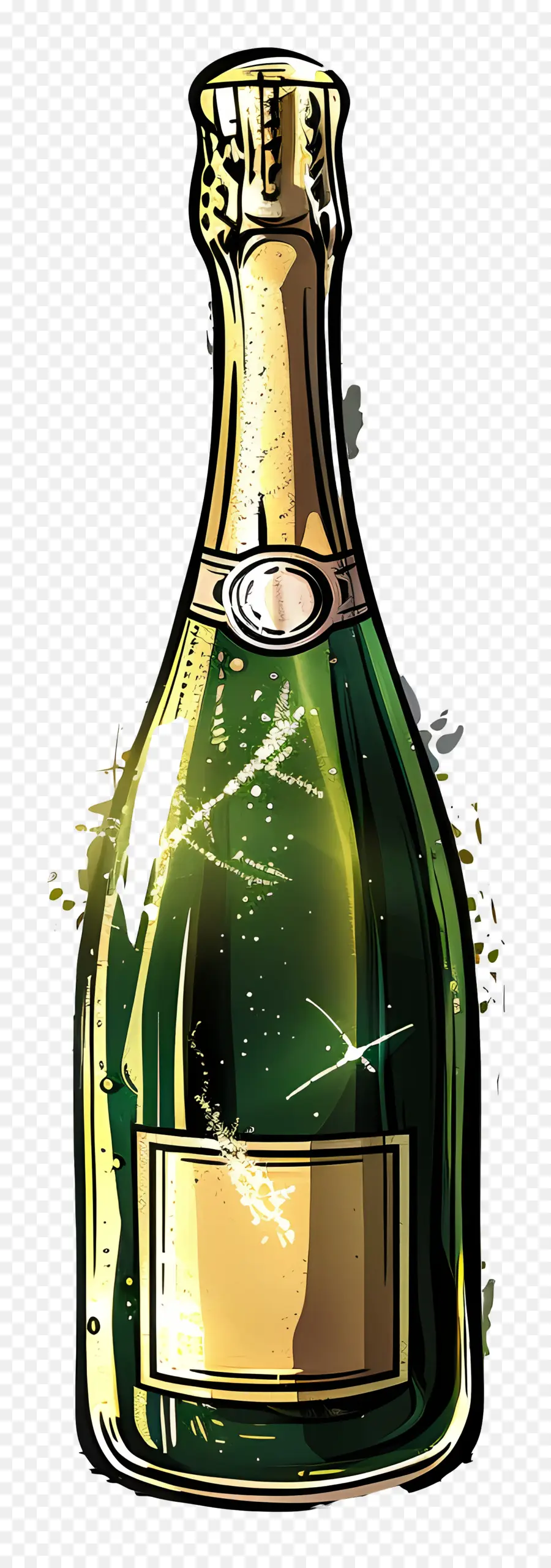 Champagne Bottle，Бутылка PNG