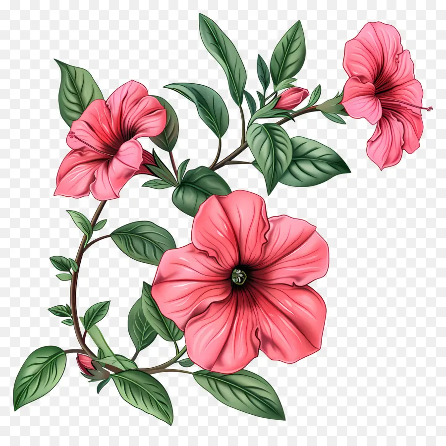 Petunia Flowers，цветы гибискуса PNG