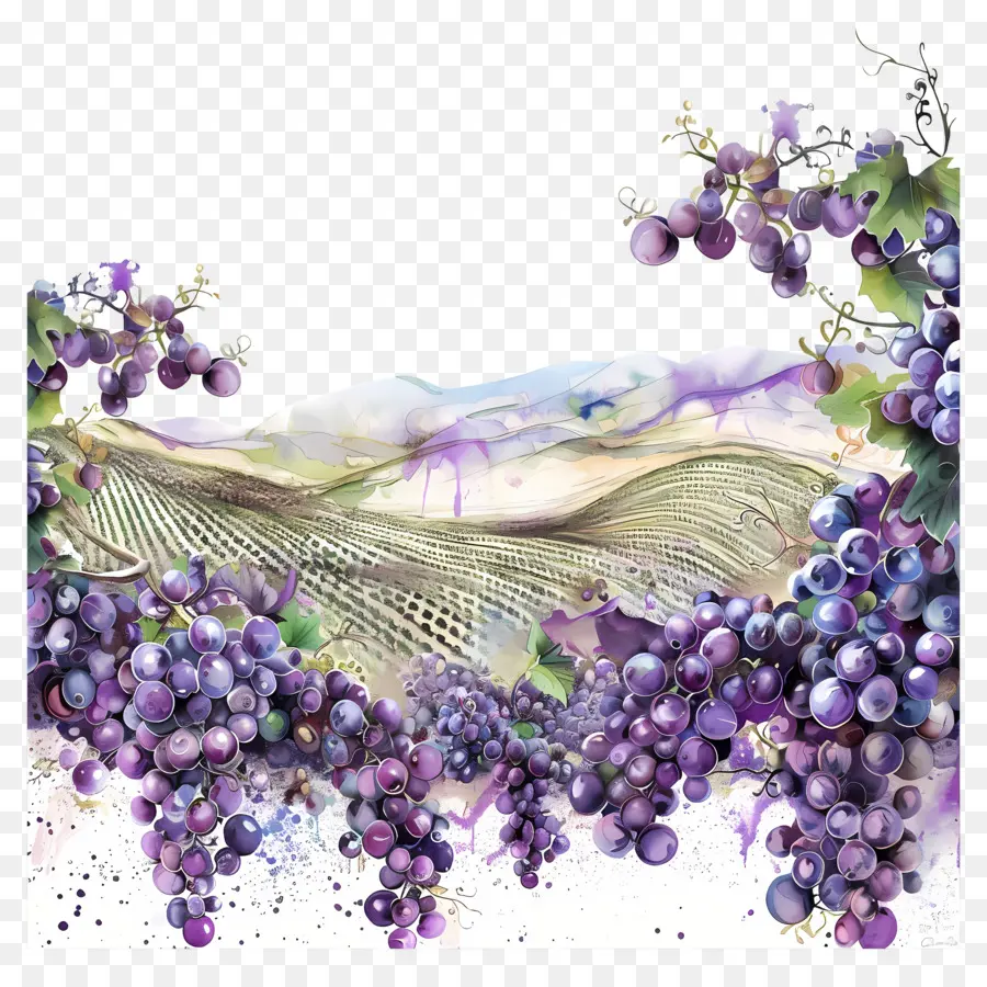 Поле виноградной лозы，Grapes PNG