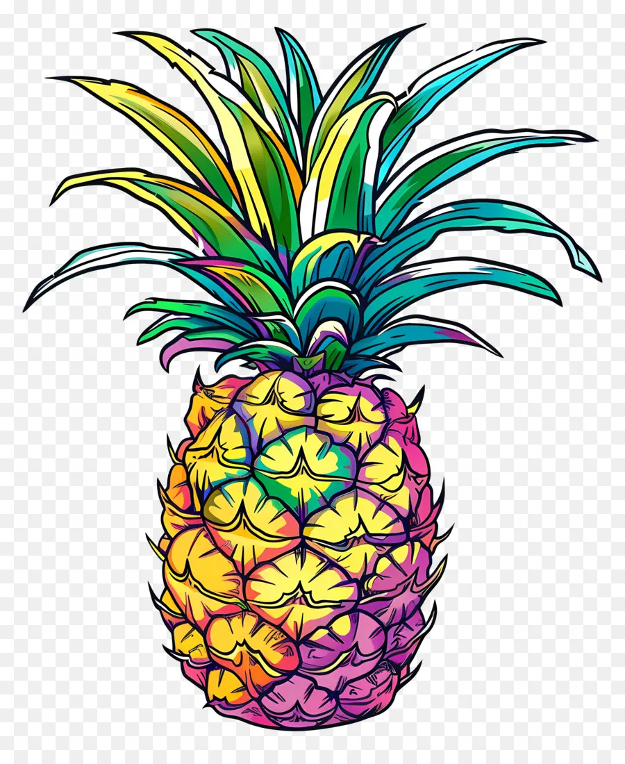 Pineapple，красочный ананас PNG