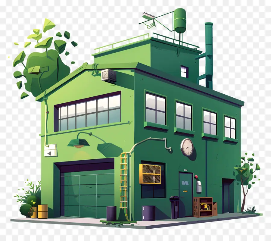 Склад，Green Building PNG