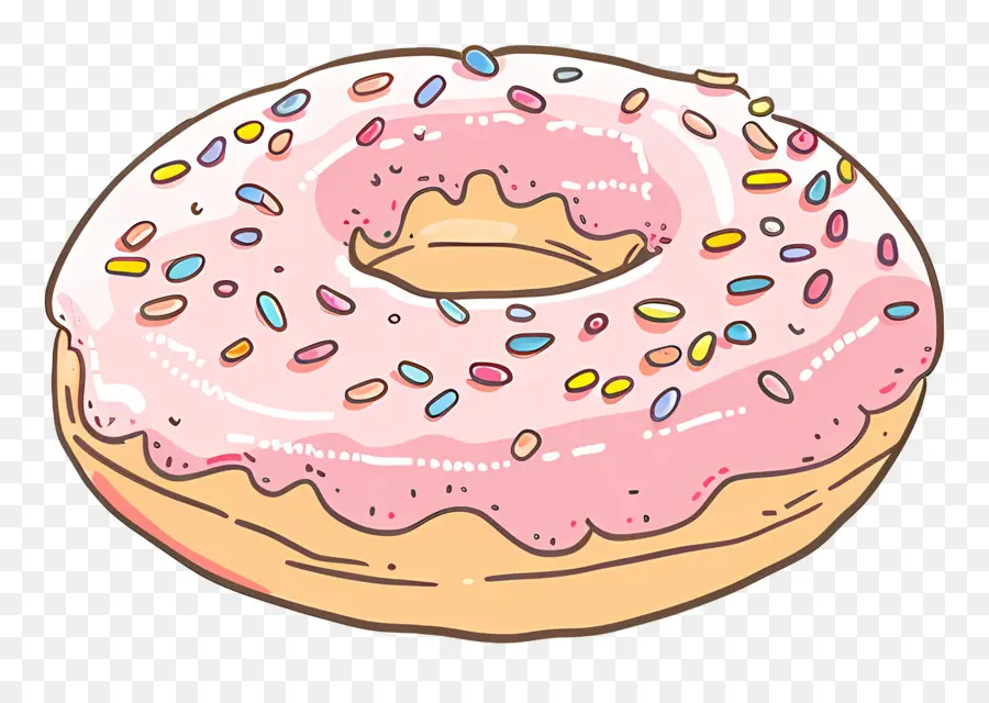 Donut，розовый пончик PNG