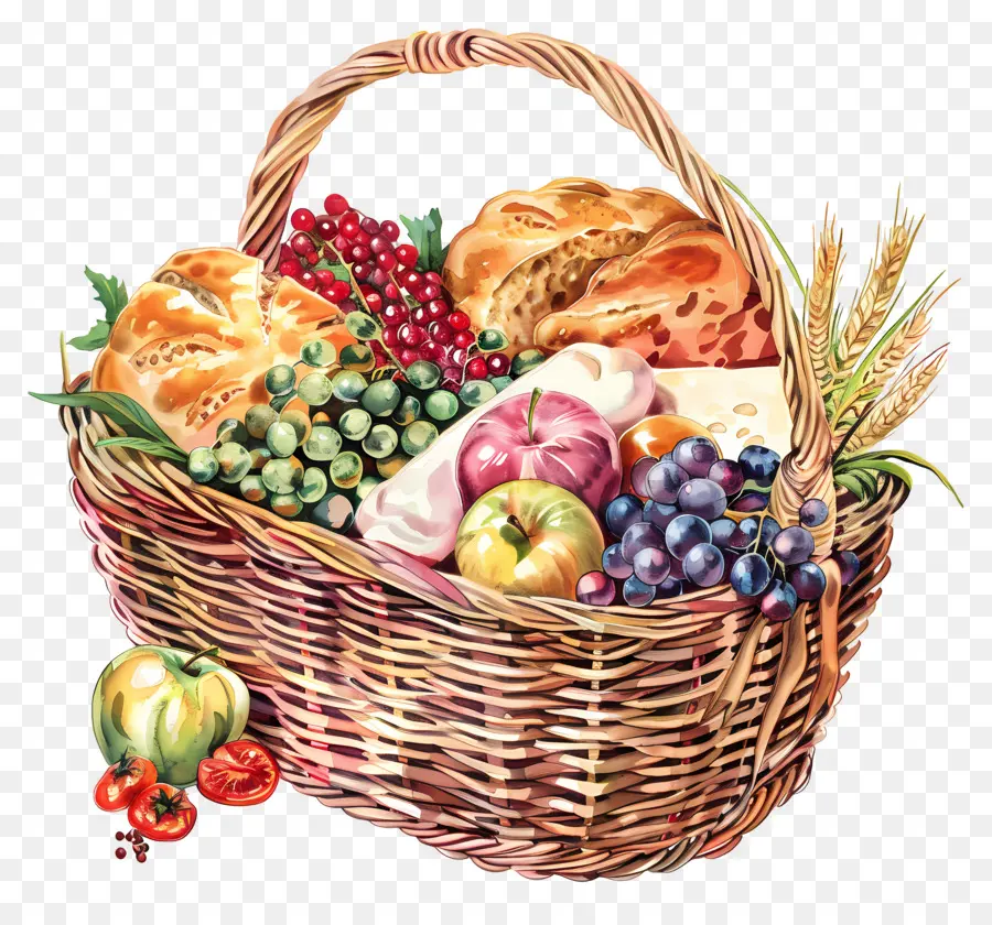 продовольственная корзина，Fruit Basket PNG