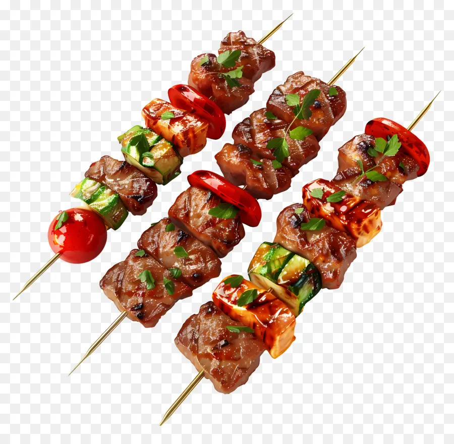 Мясные шашлыки，Мясные шашлычки на гриле PNG