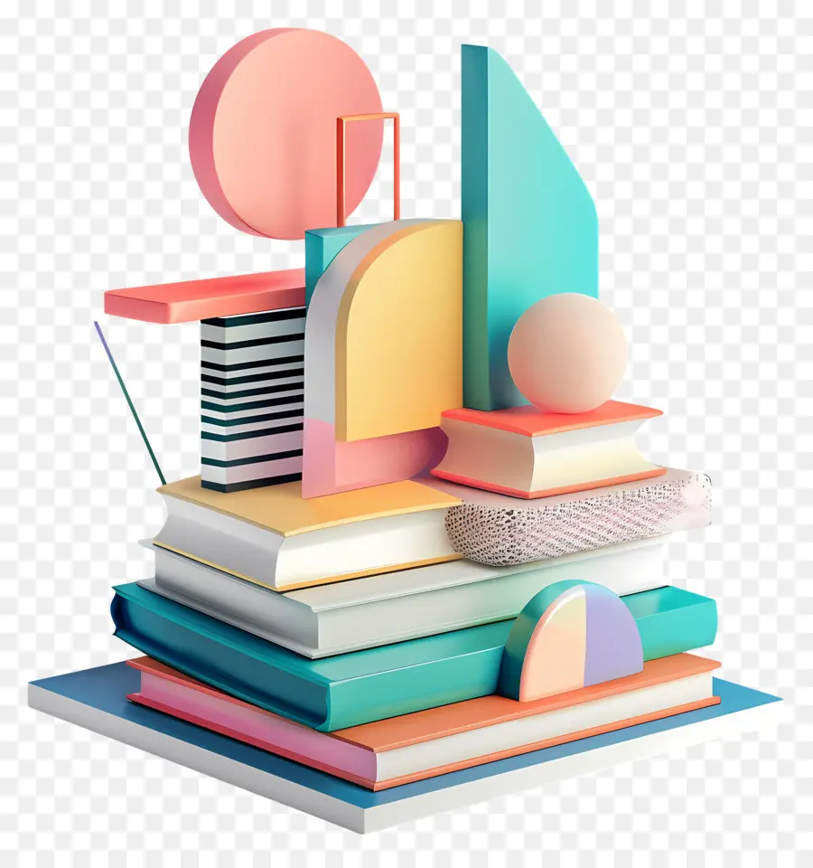 3d стопка книг，Книги PNG