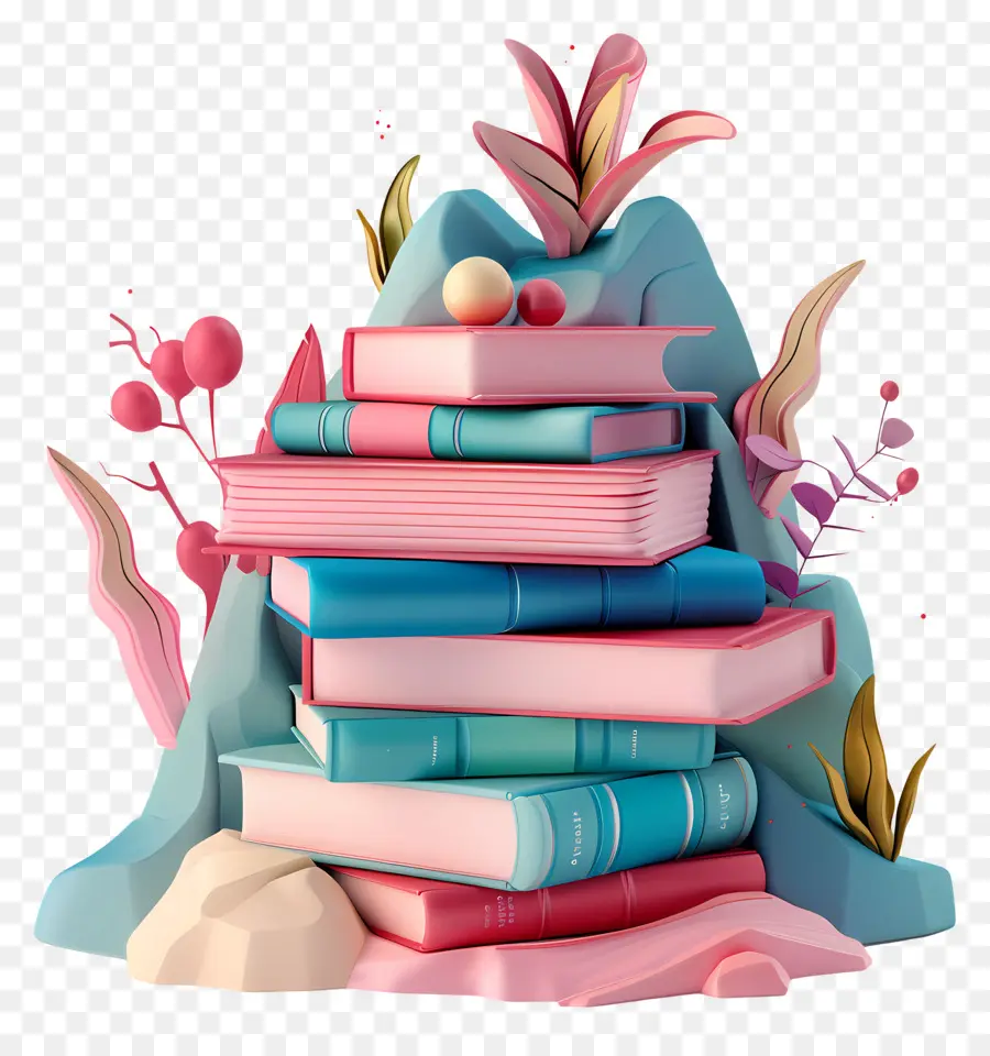 3d стопка книг，Книги PNG