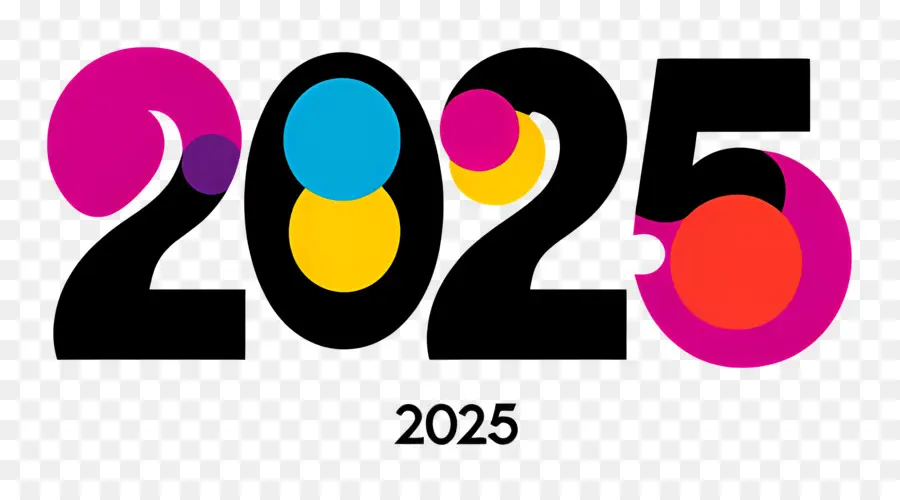 2025 год，2025 Красочные волны PNG