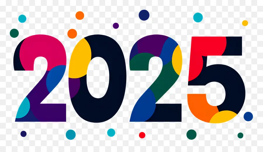 Логотип 2025 года，2025 Красочные волны PNG