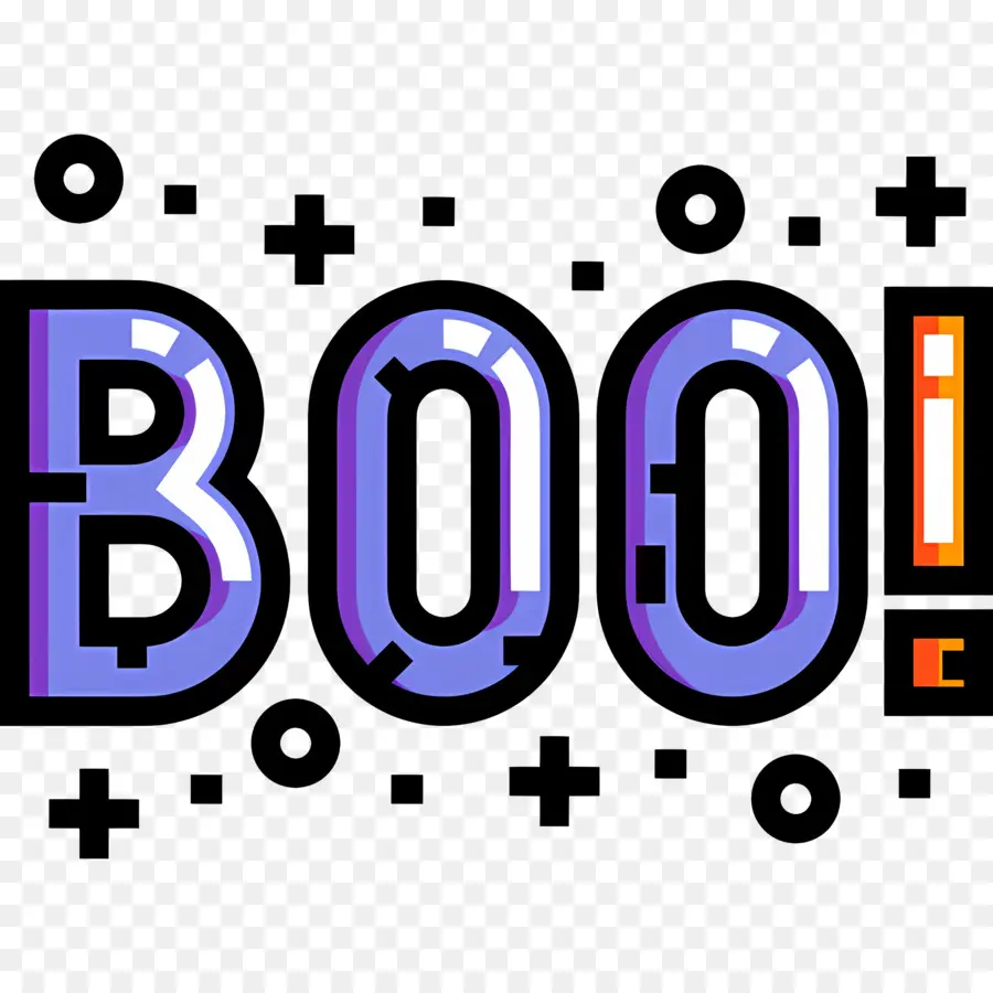 Хэллоуин Бу，Фиолетовый текст Boo PNG