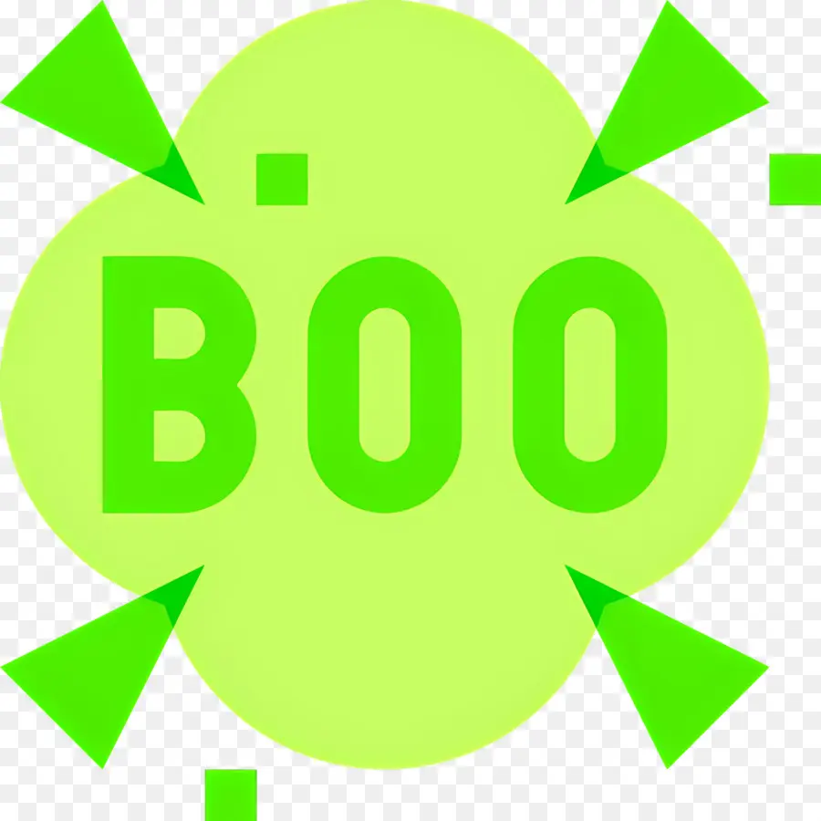 Хэллоуин Бу，Зеленый текст Boo PNG