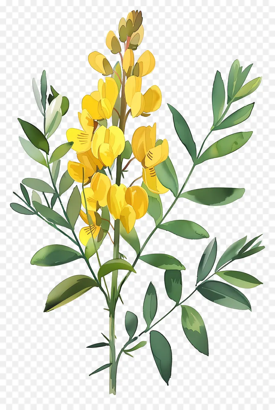 Цветок Cytisus Wolgaricus，Желтое цветущее растение PNG