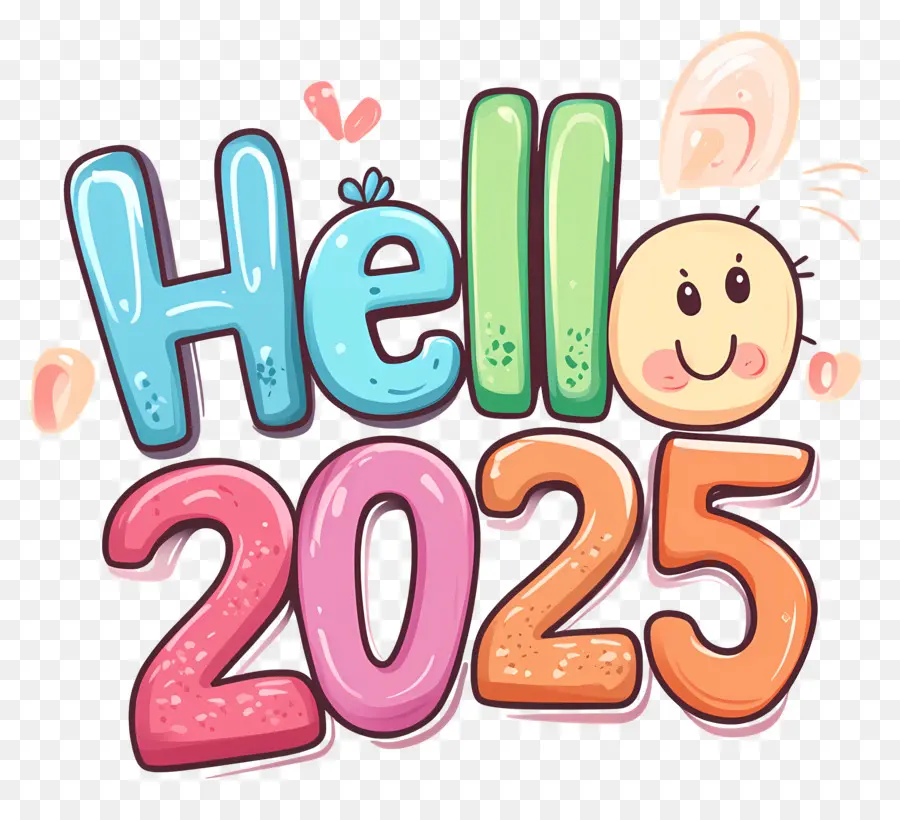 Привет 2025，Привет 2025 милый PNG