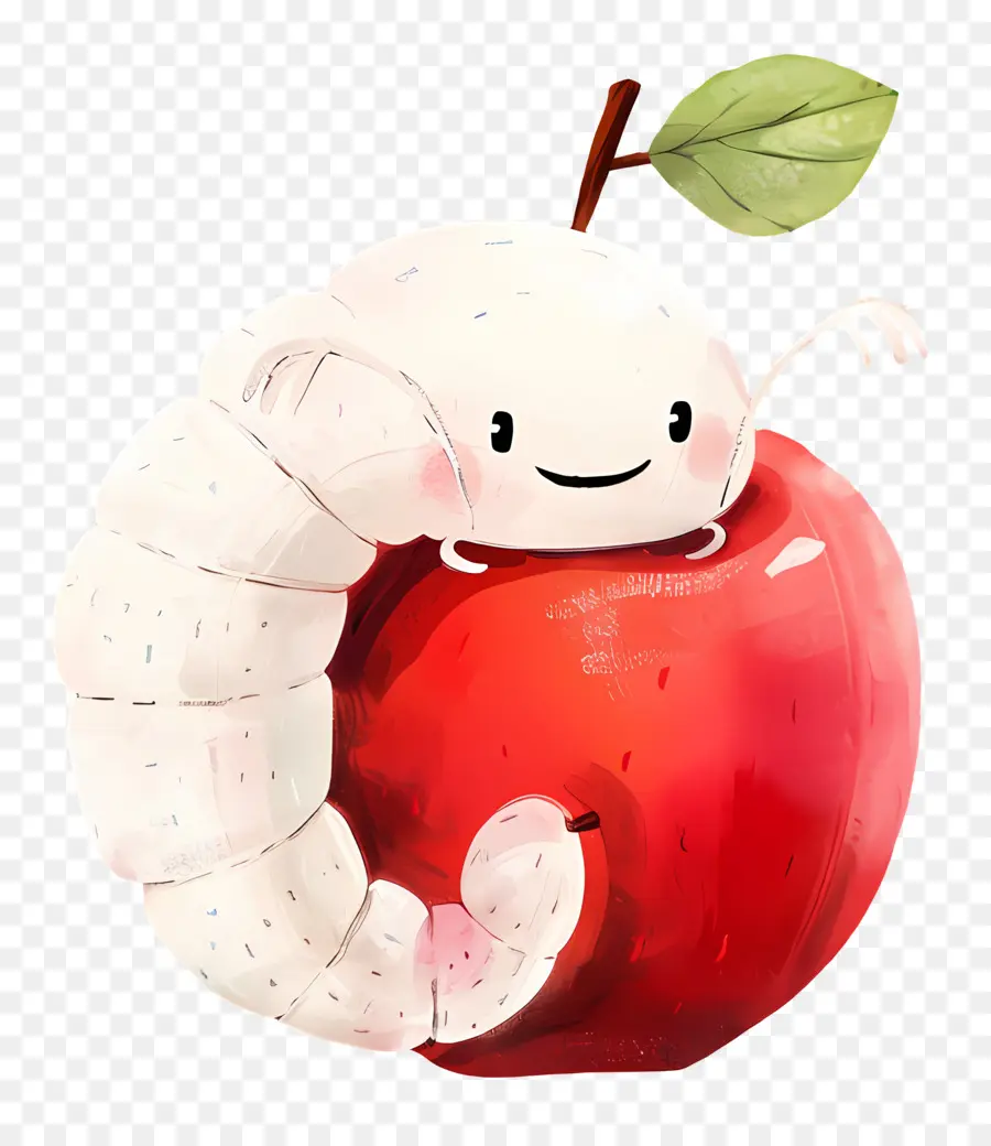 Яблоко с червем，Червь в Apple PNG