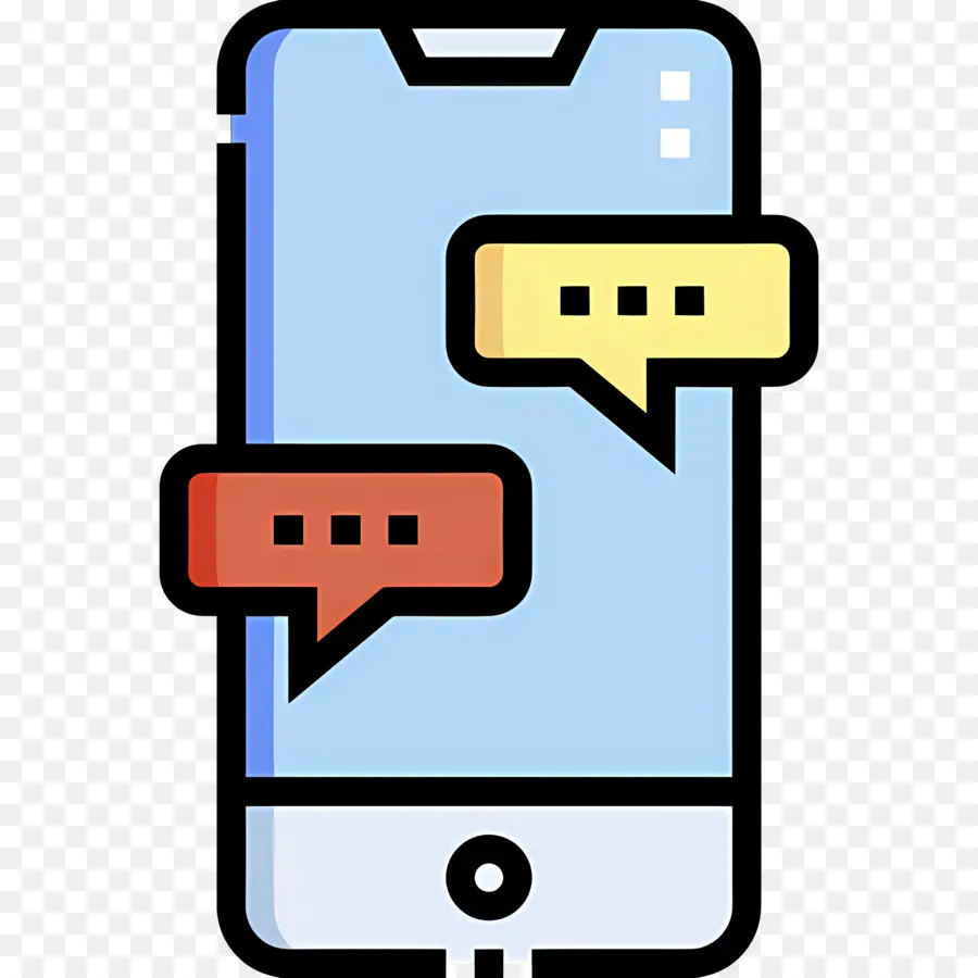 обмен сообщениями по телефону，смартфон с сообщениями PNG