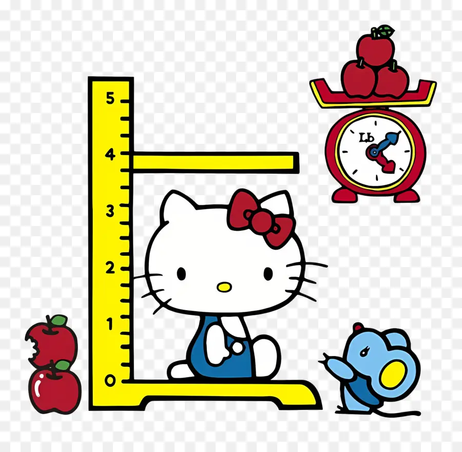 Привет Китти，Hello Kitty с мерной шкалой PNG