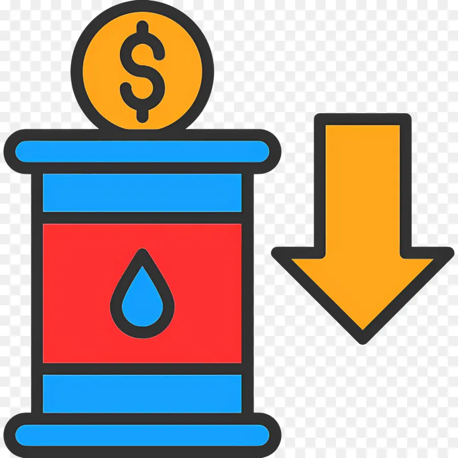 инвестиции вниз，Нефтяная бочка со стрелой PNG