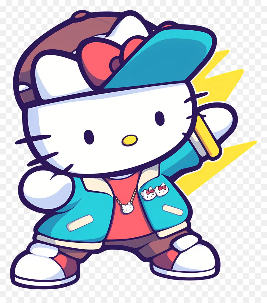 Привет Китти，Hello Kitty в хип хоп наряде PNG