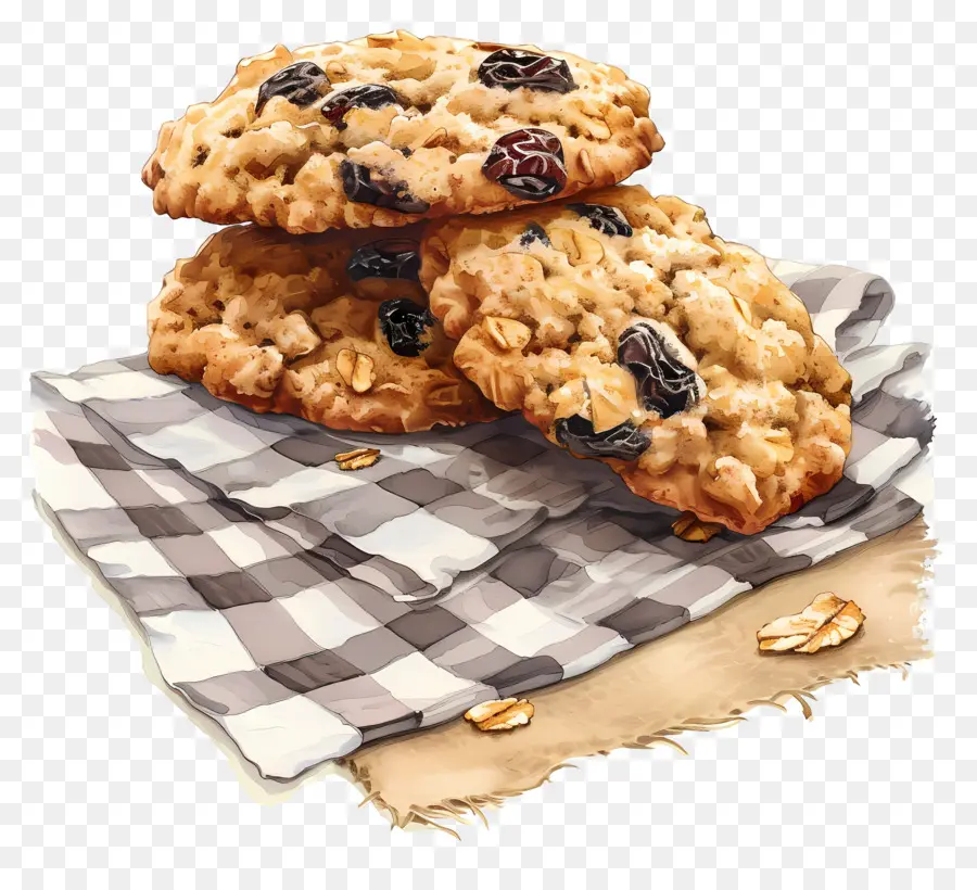 Овсяное печенье с изюмом，Файлы Cookie PNG