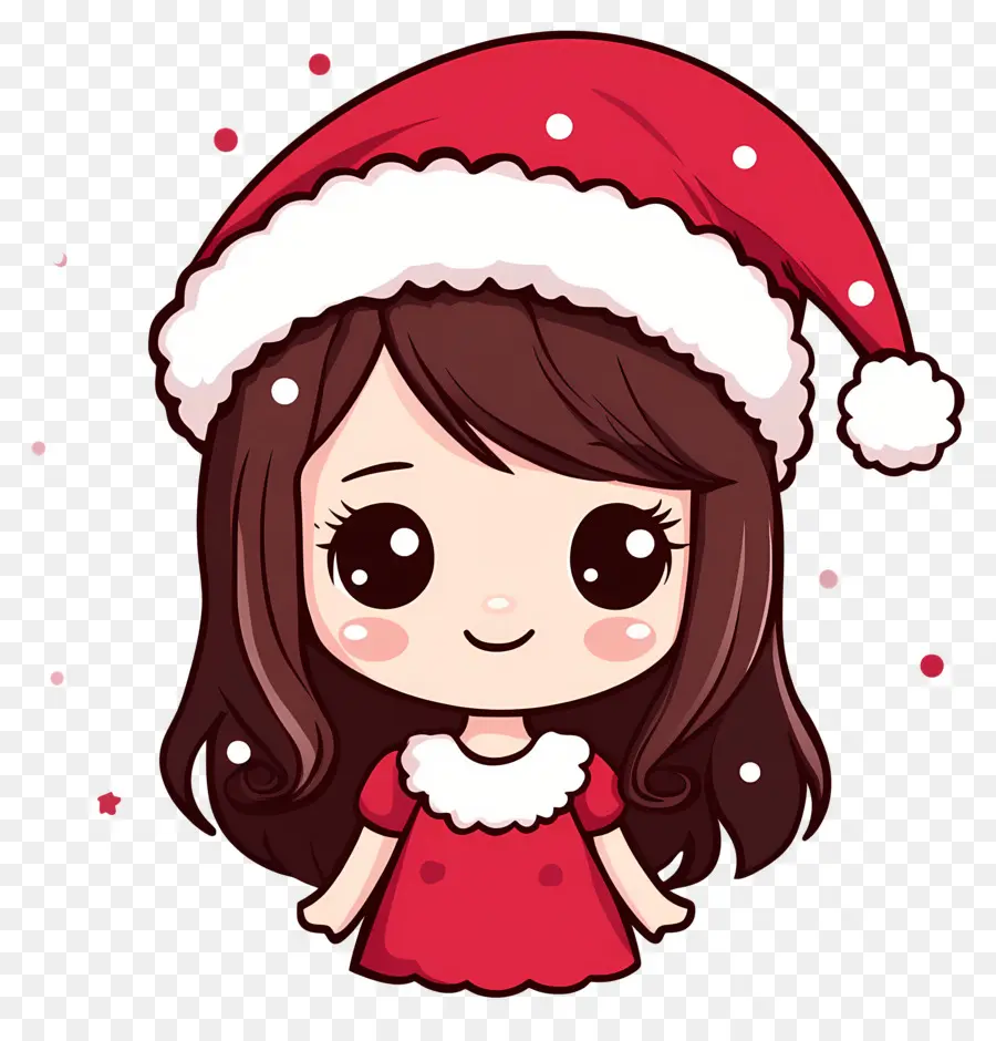 Аниме Рождество，Chibi Santa Girl PNG