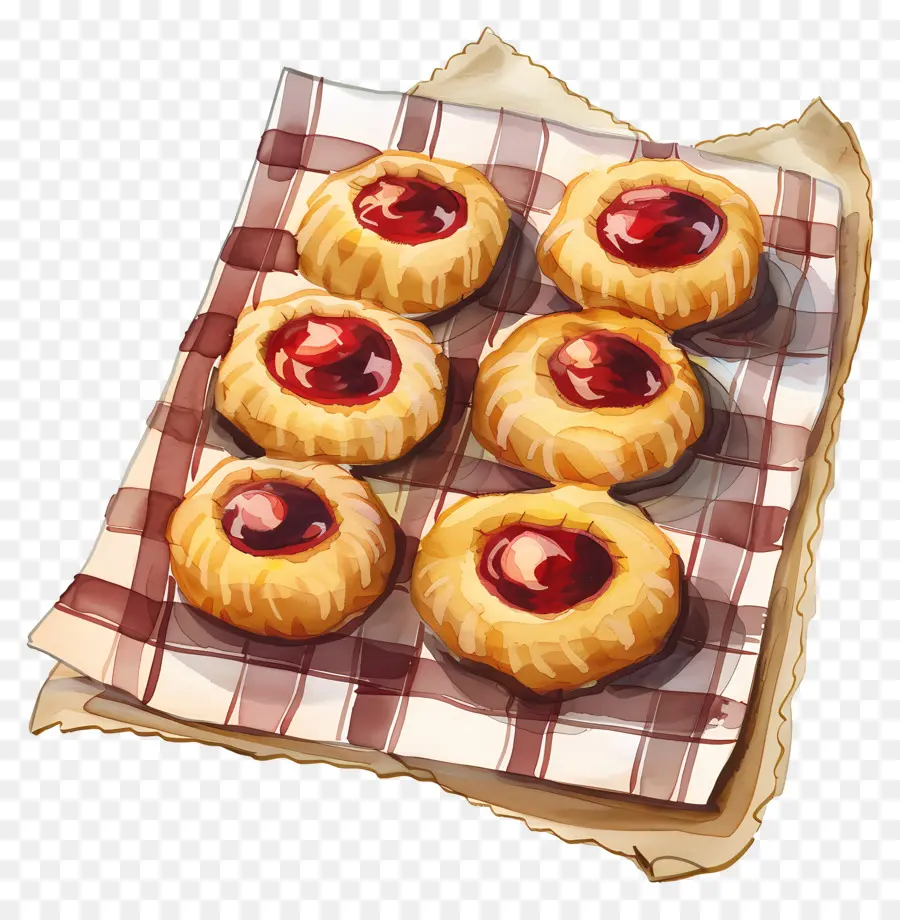 Файлы Cookie с отпечатками пальцев，Печенье с джемом PNG