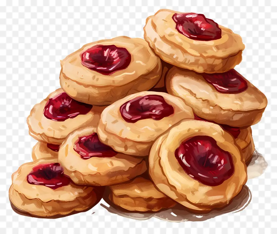 Файлы Cookie с отпечатками пальцев，Печенье с джемом PNG